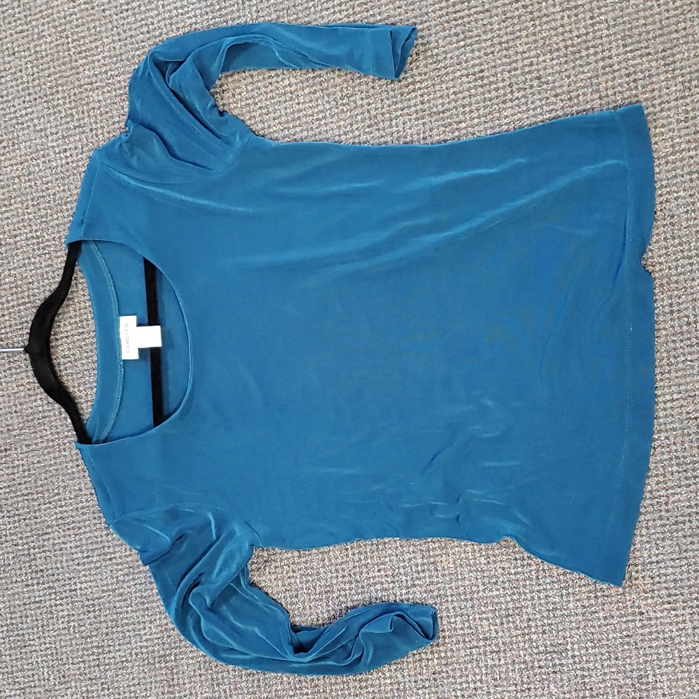 Chicos Travelers Deep Teal 3/4 Slv Top 1